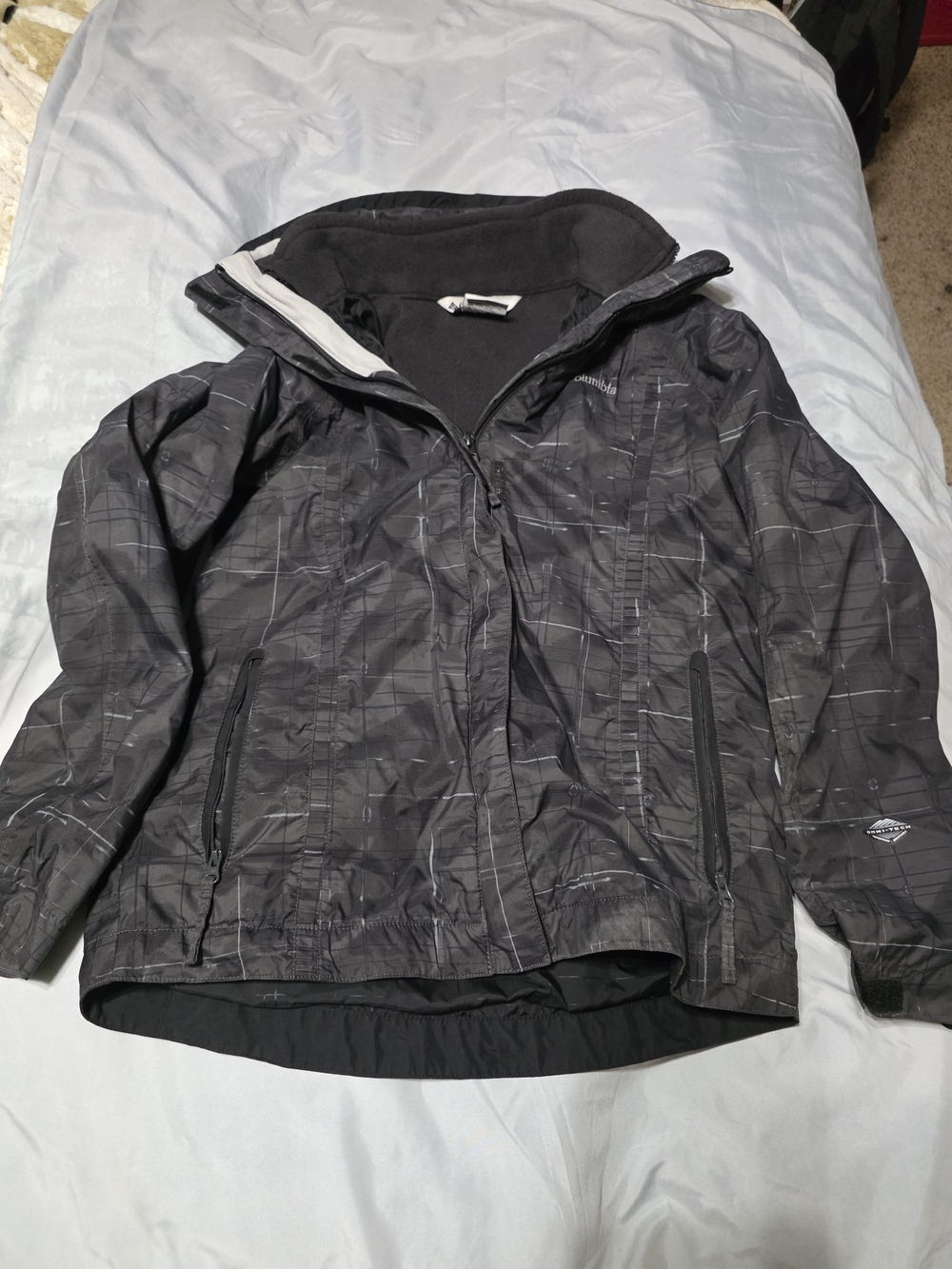 Columbia Kids Charcoal Plaid Puffer Jacket
